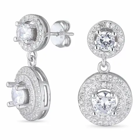 Kolleksjonsprøve runde zirkon øredobber i sølv