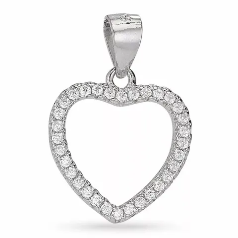 Kolleksjonsprøve hjerte zirkon anheng i sølv
