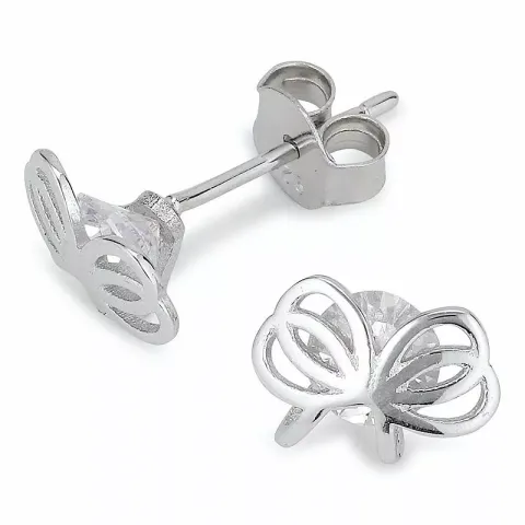 Kolleksjonsprøve sommerfugl zirkon øredobber i sølv