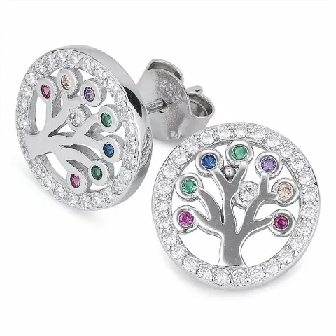 kolleksjonsprøve livets tre zirkon øredobber i sølv