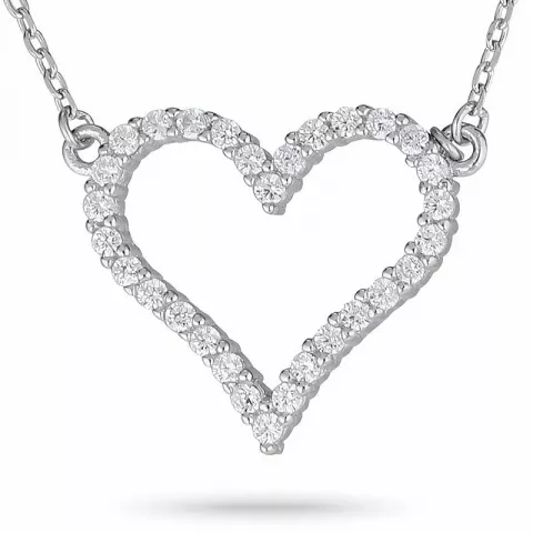 kolleksjonsprøve hjerte zirkon halskjede med anheng i sølv med hjerteanheng i sølv