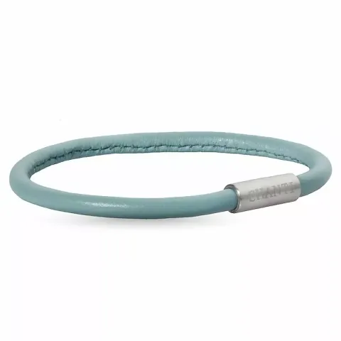 Rund grønn magnetarmbånd i lær med stållås x 4 mm