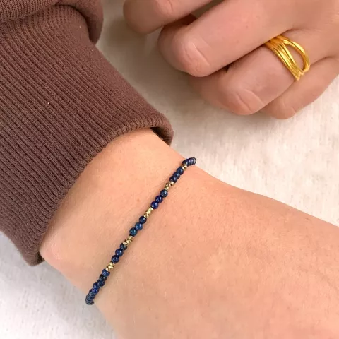Elegant mørkeblå armbånd med lapis og hematite.