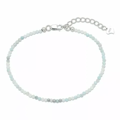 armbånd med akvamarin og 3 hematite.