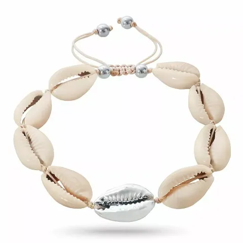 shell musling armbånd i silke snor 17 cm plus 4 cm x 12 mm