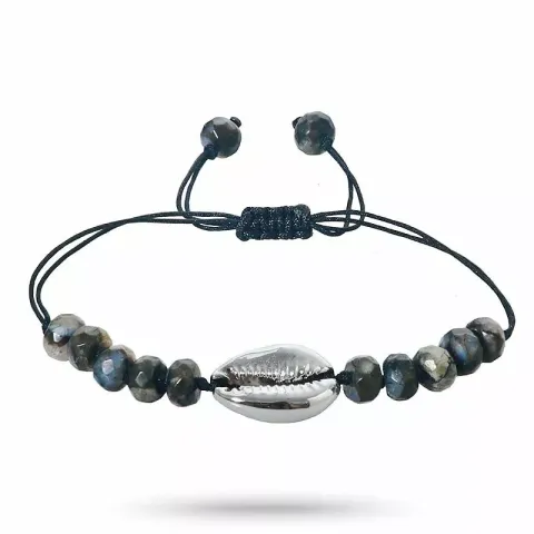 grå opal MUSLINGE ARMBÅND i silke snor 17 cm plus 4 cm x 10 mm