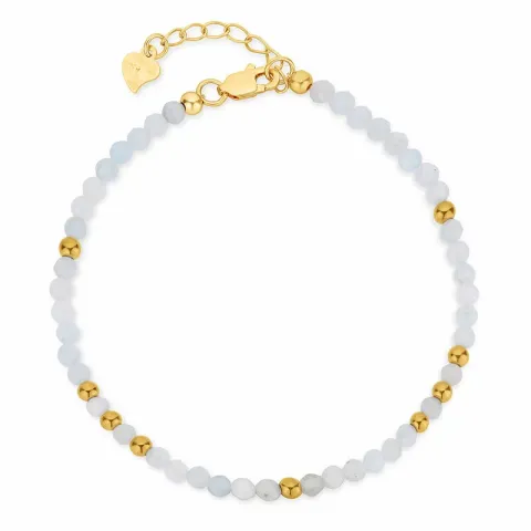 3 mm blå stein armbånd med akvamarin