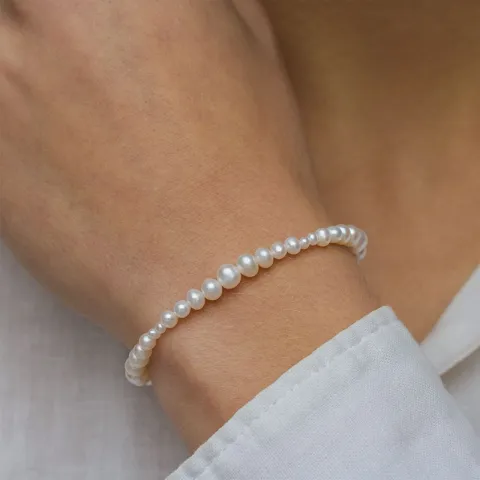 Blandet størrelse armbånd med ferskvannsperle