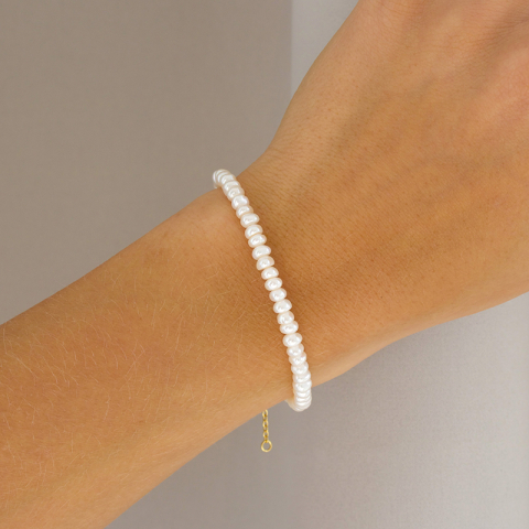 4,5 mm armbånd med ferskvannsperle