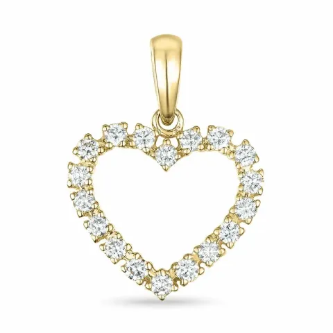 hjerte lab grown diamant anheng i 9 karat gull 0,40 ct