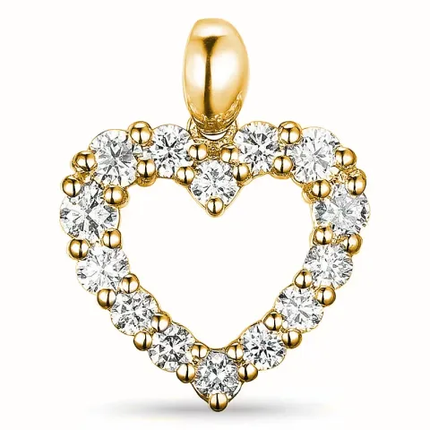 hjerte lab grown diamant anheng i 9 karat gull 0,54 ct