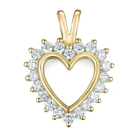 hjerte lab grown diamant anheng i 9 karat gull 0,46 ct