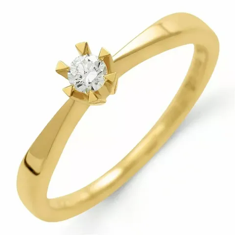 0,10 ct lab grown diamant solitairering i 9 karat gull 0,10 ct