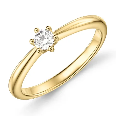 0,20 ct lab grown diamant solitairering i 9 karat gull 0,20 ct