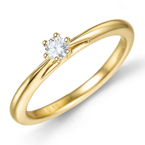 lab grown diamant ring i 9 karat gull 0,10 ct