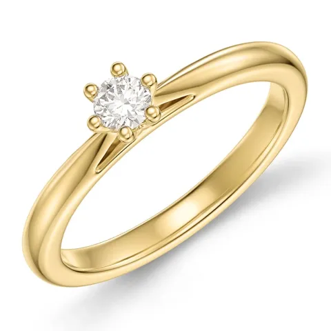 0,20 ct lab grown diamant solitairering i 9 karat gull 0,20 ct