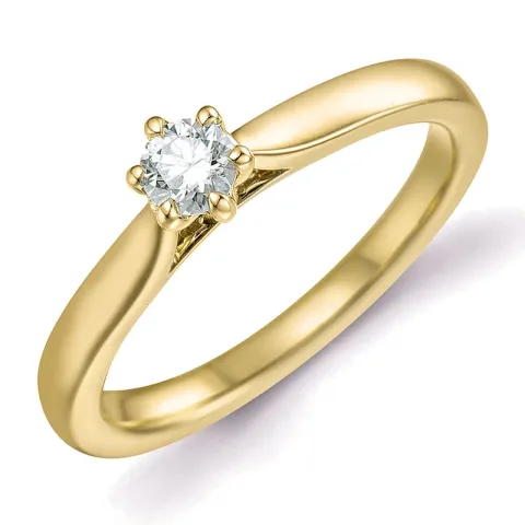 0,20 ct lab grown diamant solitairering i 9 karat gull 0,20 ct
