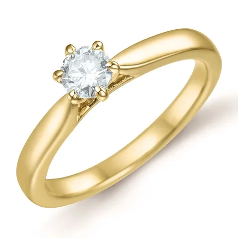 0,40 ct lab grown diamant solitairering i 9 karat gull 0,40 ct