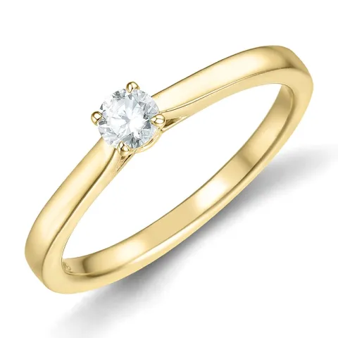 0,20 ct lab grown diamant solitairering i 9 karat gull 0,20 ct