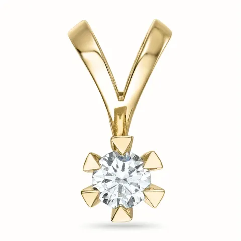 0,40 ct lab grown diamant anheng i 9 karat gull 0,40 ct