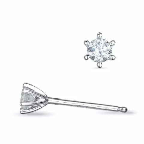 2 x 0,10 ct lab grown diamant solitaireørepynt i 9 karat hvitt gull med lab grown diamant 