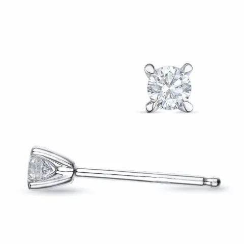 2 x 0,10 ct lab grown diamant solitaireørepynt i 9 karat hvitt gull med lab grown diamant 