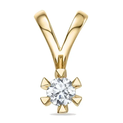 0,30 ct lab grown diamant anheng i 9 karat gull 0,30 ct