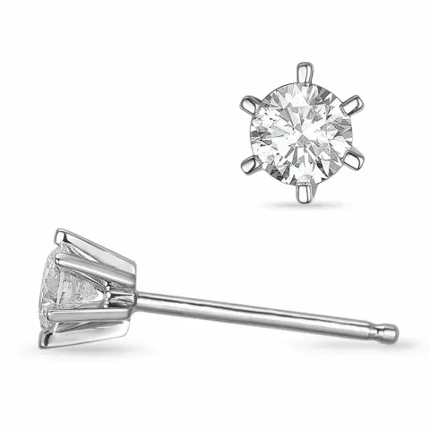 2 x 0,20 ct lab grown diamant solitaireørepynt i 9 karat hvitt gull med lab grown diamant 