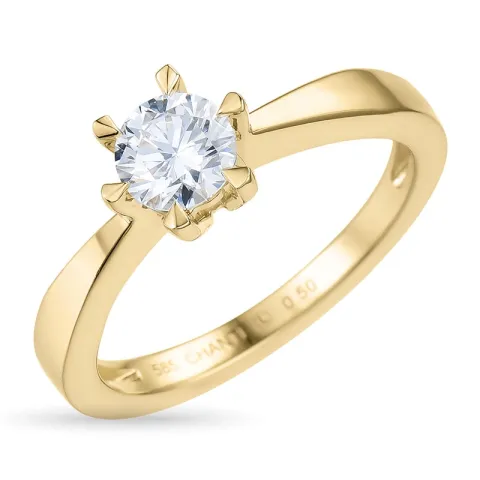 0,50 ct lab grown diamant ring i 14 karat gull 0,50 ct