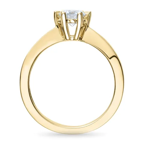 0,50 ct lab grown diamant ring i 14 karat gull 0,50 ct
