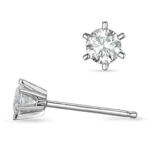 2 x 0,30 ct lab grown diamant ørestikker i 14 karat hvitt gull med lab grown diamant 