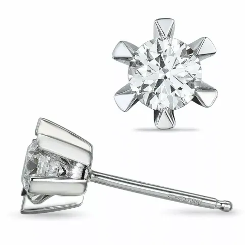 2 x 0,40 ct lab grown diamant ørestikker i 14 karat hvitt gull med lab grown diamant 