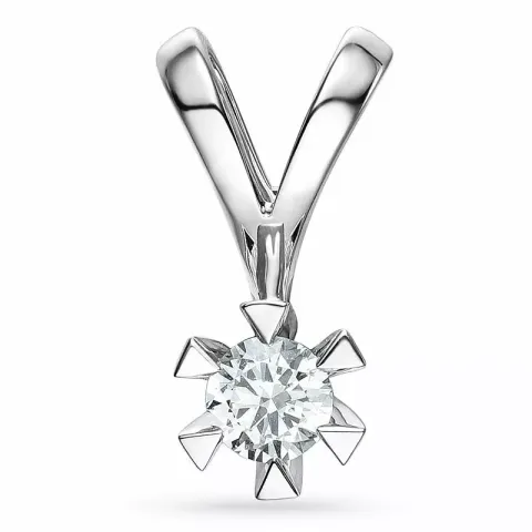 0,30 ct lab grown diamant anheng i 14 karat hvitt gull 0,30 ct