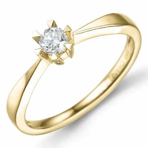 lab grown diamant solitairering i 14 karat gull 0,20 ct