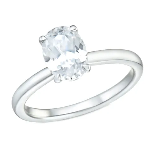lab grown diamant solitairering i 14 karat hvitt gull 1,0 ct