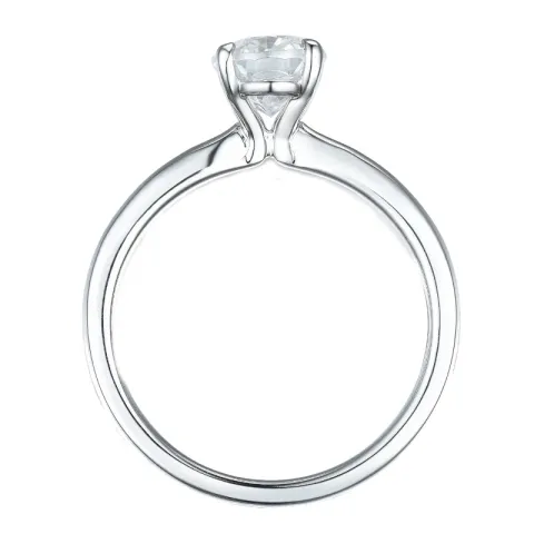 lab grown diamant solitairering i 14 karat hvitt gull 1,0 ct