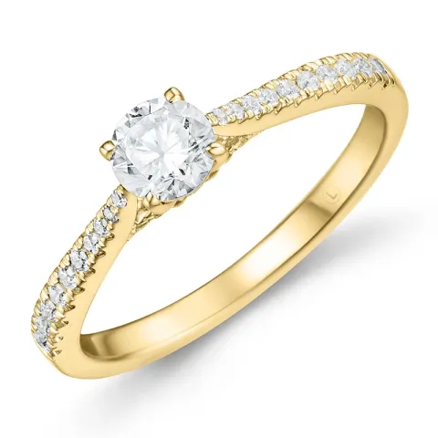 lab grown diamant ring i 14 karat gull 0,40 ct 0,17 ct