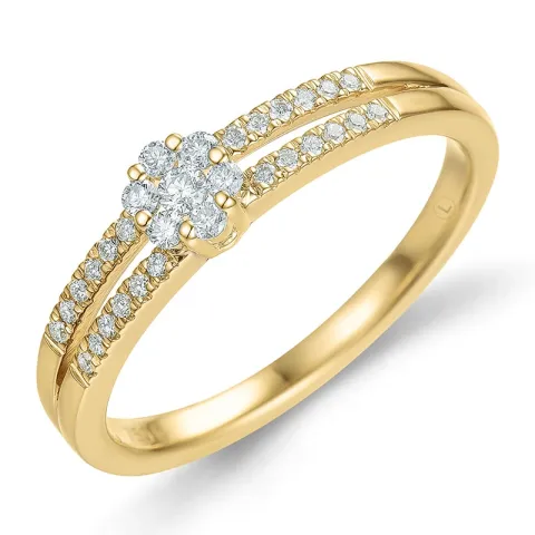 lab grown diamant ring i 14 karat gull 0,21 ct