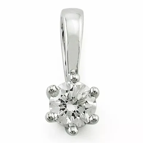 0,20 ct lab grown diamant anheng i 14 karat hvitt gull 0,20 ct