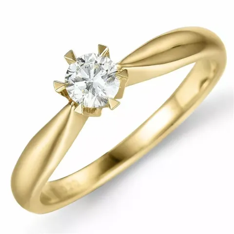 0,20 ct lab grown diamant ring i 14 karat gull 0,20 ct
