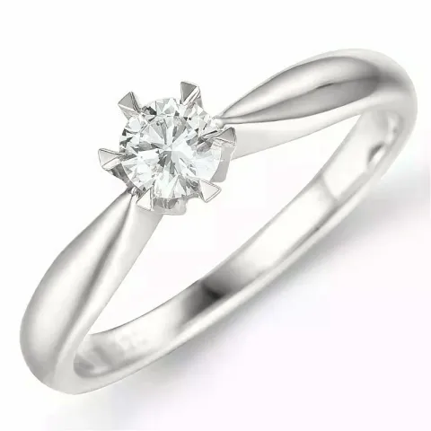 0,20 ct lab grown diamant ring i 14 karat hvitt gull 0,20 ct