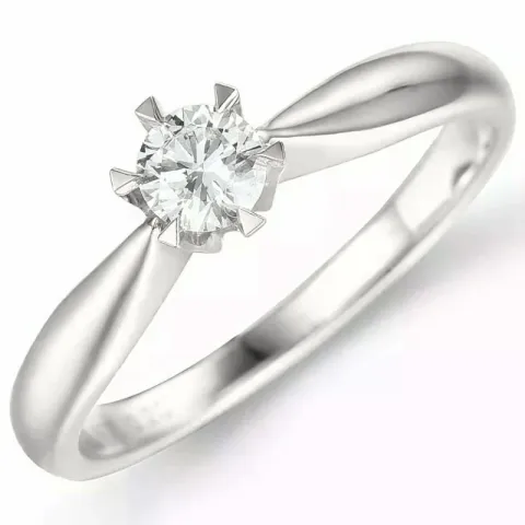 0,50 ct lab grown diamant ring i 14 karat hvitt gull 0,50 ct