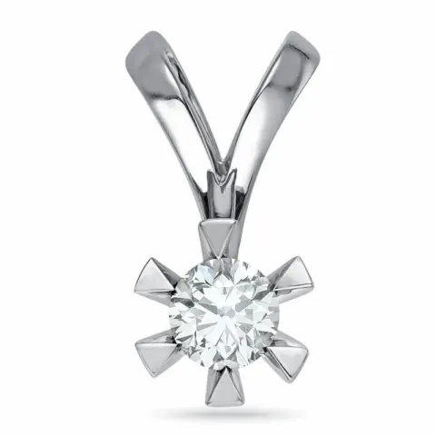 lab grown diamant anheng i 14 karat hvitt gull 0,50 ct