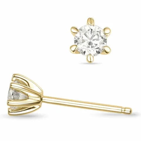 2 x 0,30 ct lab grown diamant solitaireørepynt i 14 karat gull med lab grown diamant 