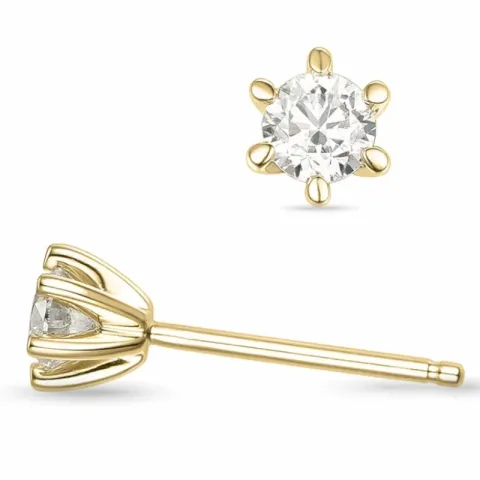 2 x 0,40 ct lab grown diamant solitaireørepynt i 14 karat gull med lab grown diamant 