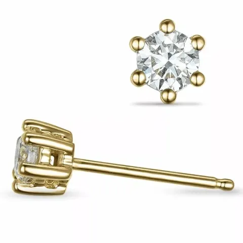 2 x 0,40 ct lab grown diamant solitaireørepynt i 14 karat gull med lab grown diamant 