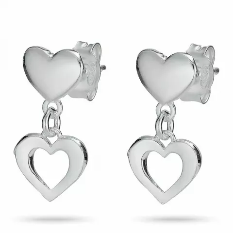 hjerte øredobber i sølv