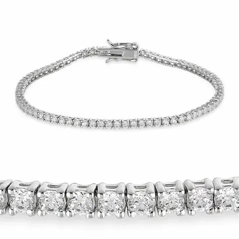 zirkon tennisarmbånd i sølv x 2,6 mm