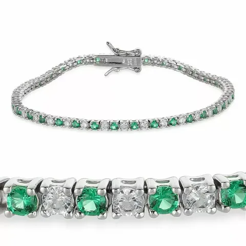 grønn zirkon tennisarmbånd i sølv x 2,6 mm