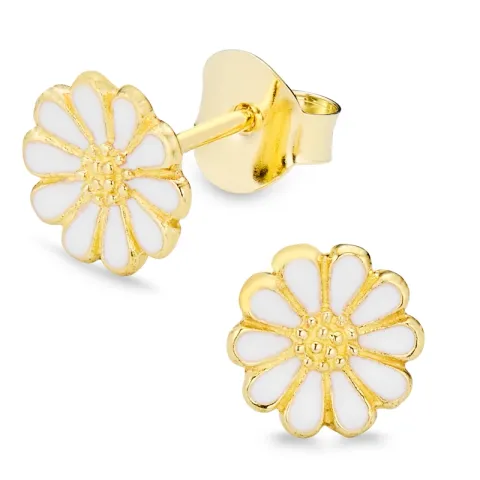 margeritt øredobber i forgylt sølv